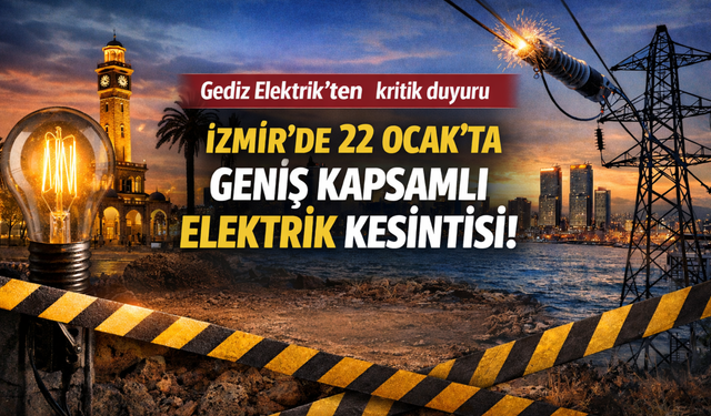 Gediz Elektrik ilçe ilçe duyurdu: İzmir’de 22 Ocak perşembe günü 14 ilçede planlı elektrik kesintisi