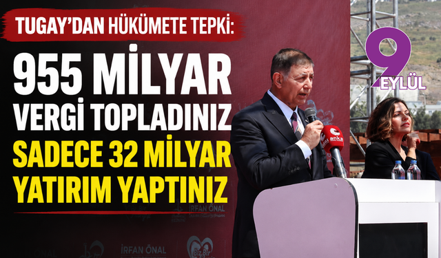 Tugay’dan hükümete tepki: 955 milyar vergi topladınız sadece 32 milyar yatırım yaptınız