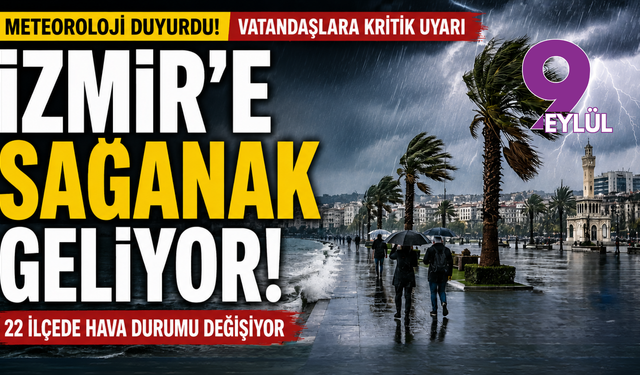 Meteoroloji’den İzmir alarmı: Sağanak ve kuvvetli rüzgar geliyor!