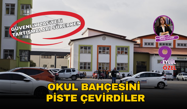Okul bahçesini piste çevirdiler