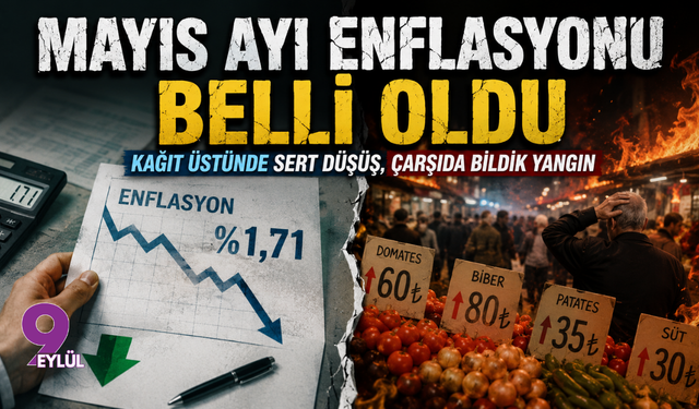 Mayıs ayı enflasyonu belli oldu: Kağıt üstünde sert düşüş, çarşıda bildik yangın