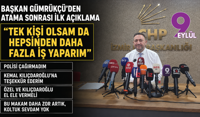 Başkan Gümrükçü atama sonrası ilk açıklama: Tek kişi olsam da hepsinden daha fazla iş yaparım
