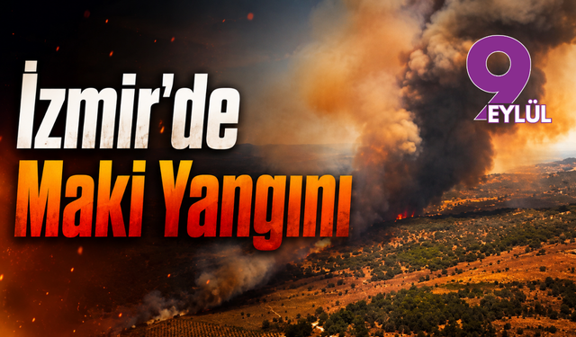 İzmir Dikili’de tarım arazisinde başlayan yangın makiliğe sıçradı