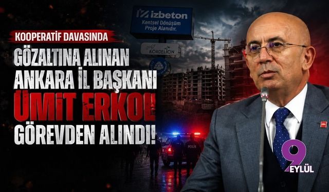 Kooperatif davasında gözaltına alınan Ankara İl Başkanı Ümit Erkol görevden alındı!