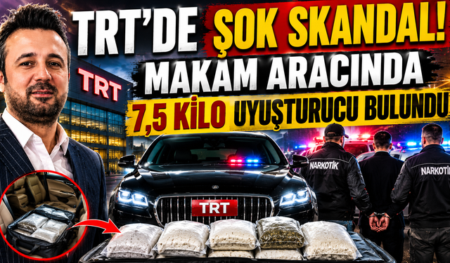 TRT Genel Sekreteri'nin makam aracında 7,5 kilo uyuşturucu bulundu: İki şoför tutuklandı