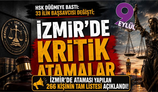 HSK kararnamesi yayımlandı: 33 ilin başsavcısı değişti, İzmir’de kritik görev değişiklikleri