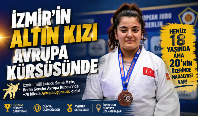 İzmir'in altın kızı Avrupa kürsüsünde