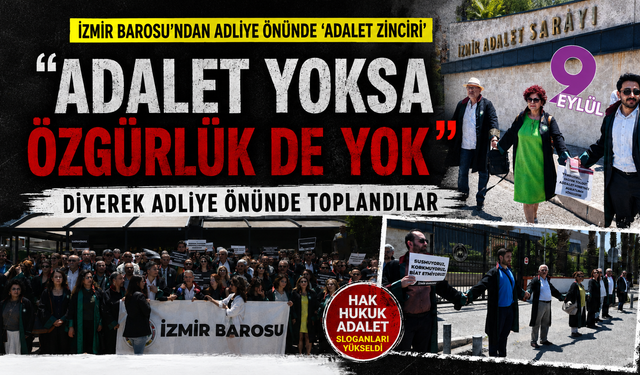 İzmir Barosu'ndan adliye önünde adalet çağrısı