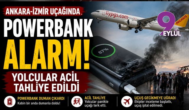 Ankara-İzmir uçağında powerbank alarmı: Yolcular acil tahliye edildi