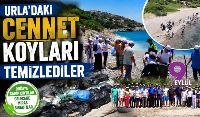 Urla'daki cennet koyları temizlediler