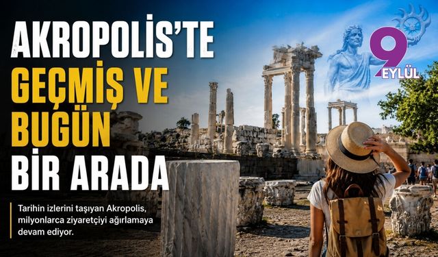 Akropolis'te geçmiş ve bugün bir arada