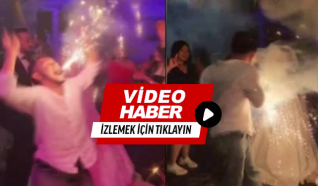 Düğünde ağzında meşale patladı!