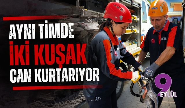 Aynı timde iki kuşak can kurtarıyor
