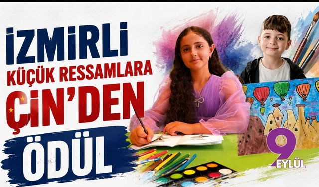 İzmirli küçük ressamlara Çin’den ödül
