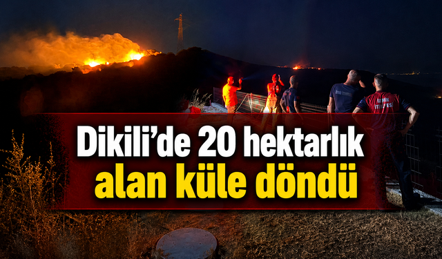 Dikili’de soğutma çalışmaları sürüyor: 20 hektarlık alan küle döndü