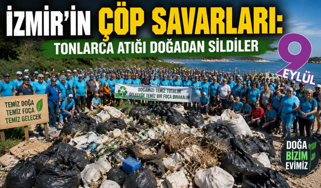 Foça’nın çöp savaşçıları: Tonlarca atığı doğadan temizlediler