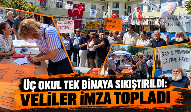 Üç okul tek binaya sıkıştırıldı: Veliler imza topladı