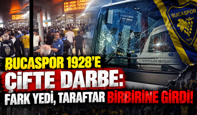 Bucaspor 1928'e çifte darbe: Fark yedi, taraftar birbirine girdi!