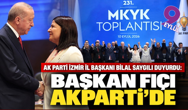 AK Parti İzmir İl Başkanı Bilal Saygılı duyurdu: Foça Belediye Başkanı Saniye Bora Fıçı AK Parti’ye katıldı