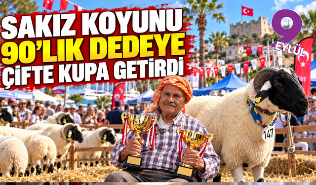 Sakız koyunu 90'lık dedeye çifte kupa getirdi