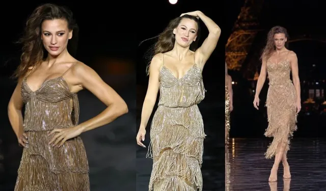 Serenay Sarıkaya Paris podyumunda: Dünyaca ünlü modellerle yürüdü