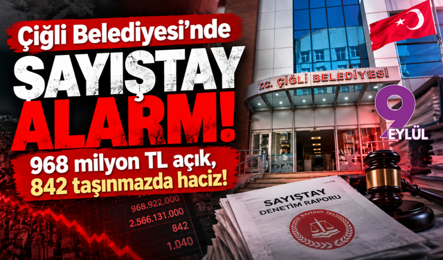 Çiğli Belediyesi’nde Sayıştay alarmı: 968 milyon TL açık, 842 taşınmazda haciz!