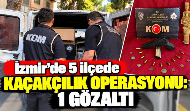 İzmir’de 5 ilçede kaçakçılık operasyonu: 1 gözaltı