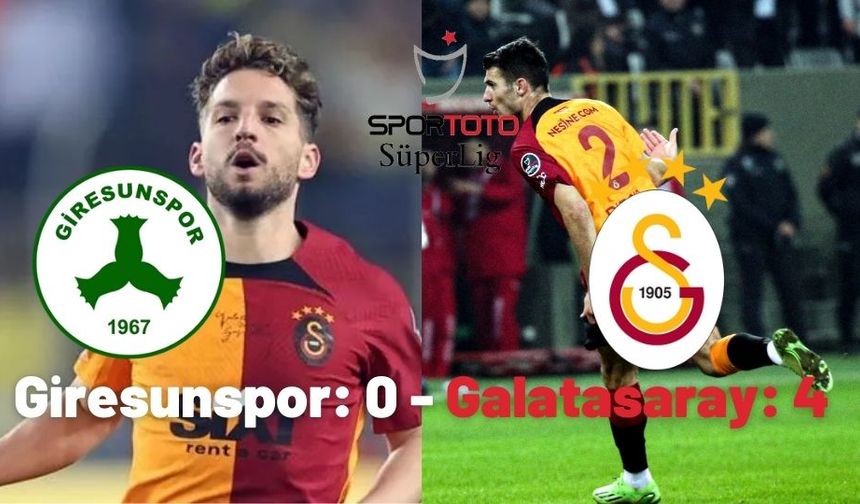 Giresunspor Galatasaray Maç özeti (0-4) ve golleri Bein Sports izle Giresun GS maçı özet seyret linki