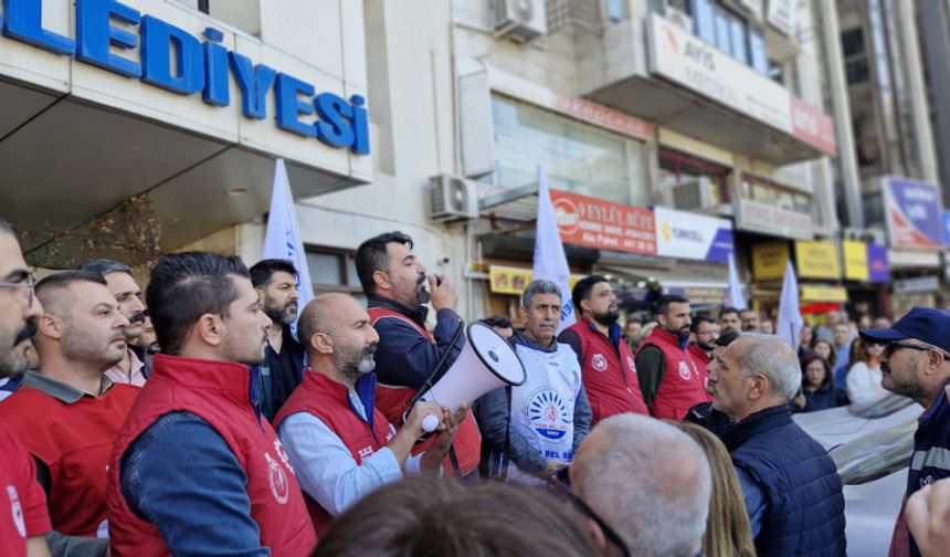 Konak'ta işçilerden protesto