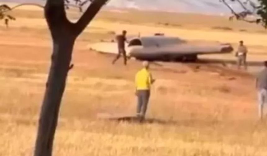 Konya'da İHA tarlaya acil iniş yaptı