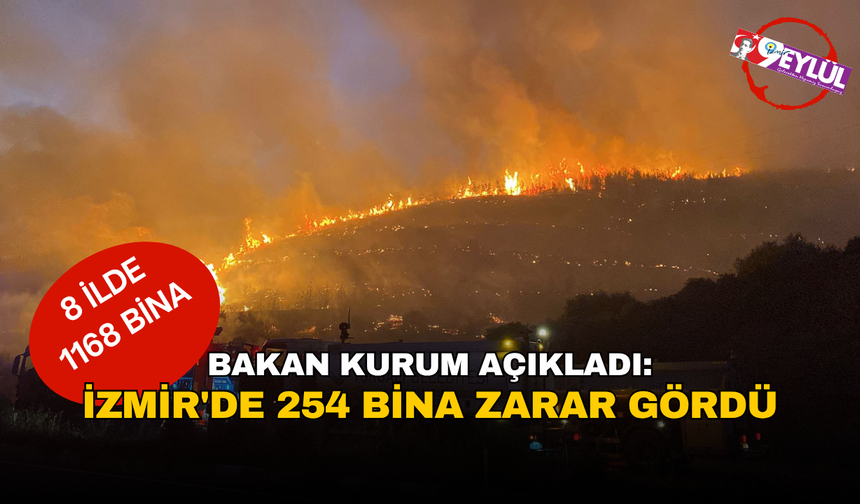 Yangınlardan etkilenen 8 ilde toplamda 1168 bina zarar gördü