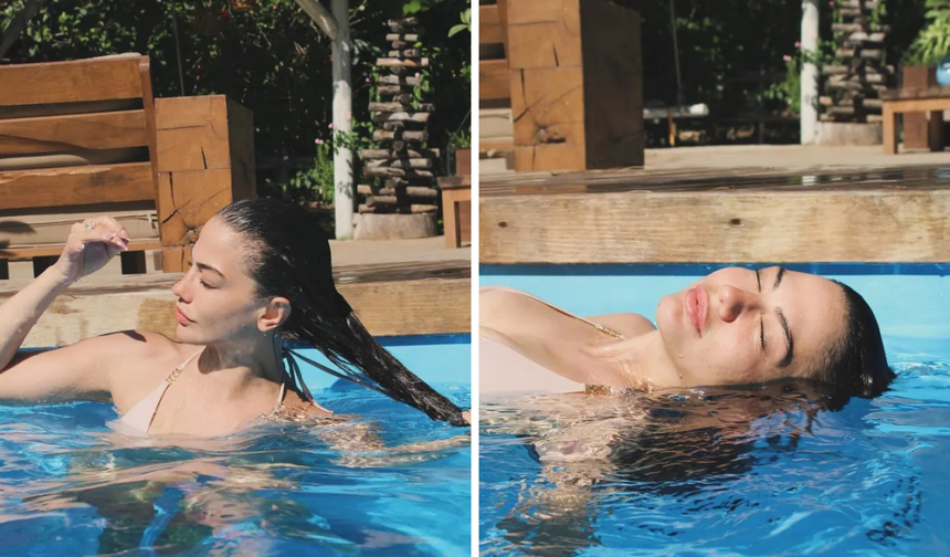 Demet Özdemir'den havuz pozları! Tatil karelerine beğeni yağdı