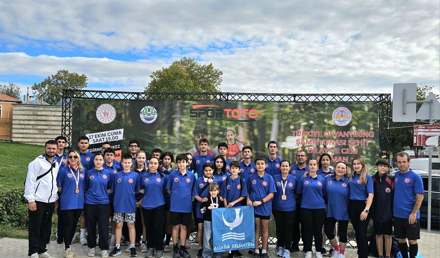 Aliağalı sporcular oryantiring şampiyonalarında göz doldurdu
