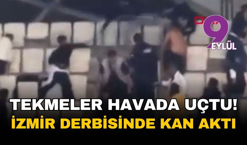 İzmir derbisinde dehşet anları: Kendi taraftarları birbirini bıçakladı!
