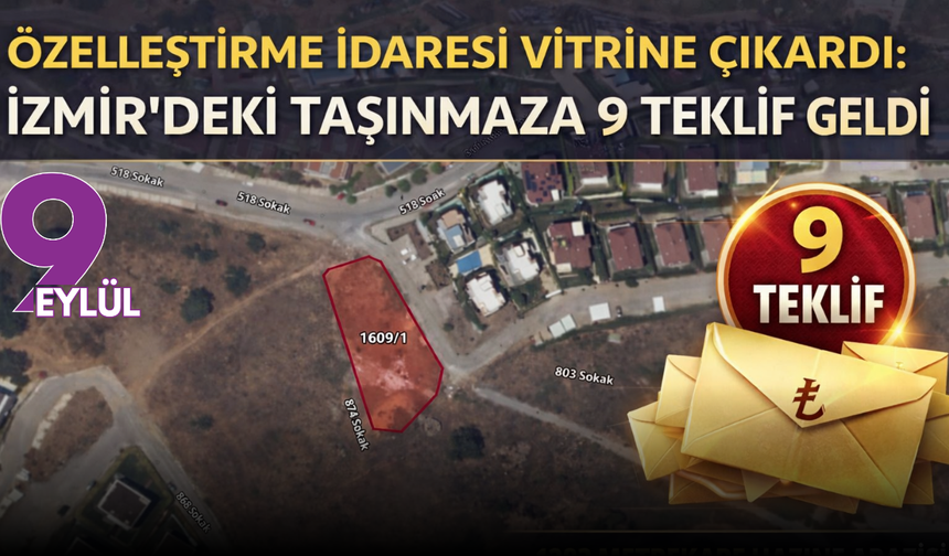 Özelleştirme İdaresi vitrine çıkardı: İzmir’deki taşınmaza 9 teklif geldi