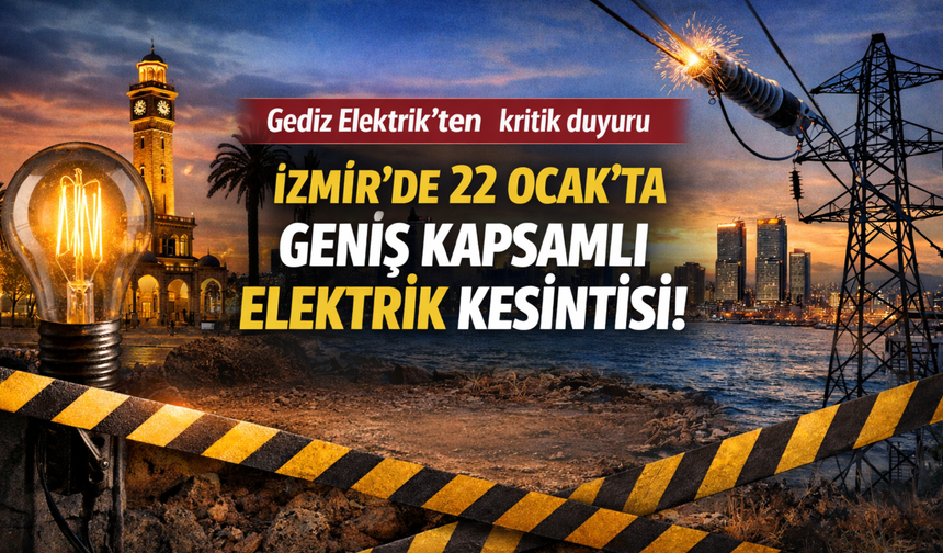 Gediz Elektrik ilçe ilçe duyurdu: İzmir’de 22 Ocak Perşembe günü 14 ilçede planlı elektrik kesintisi