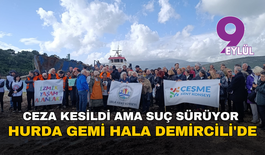 Ceza kesildi ama suç sürüyor: Hurda gemi hala Demircili'de