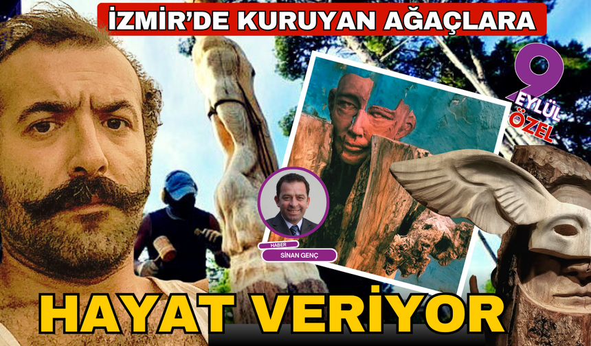 Kuruyan ve zarar gören ağaçlara sanatla hayat veriyor