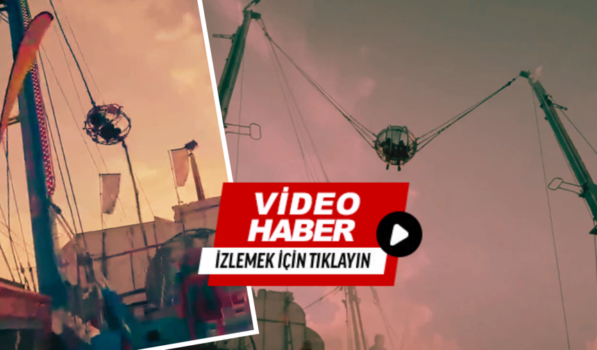 Lunaparkta dehşet! Dev sapanın halatı koptu