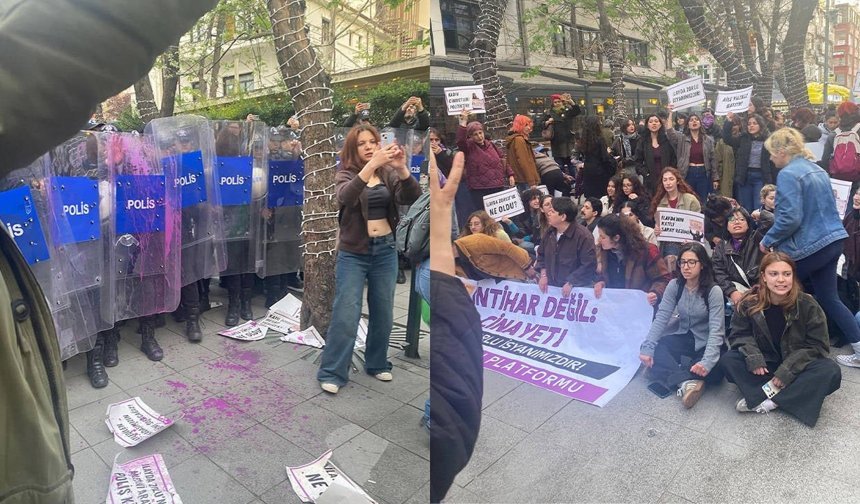 İlayda için yürümek isteyen kadınlara müdahale