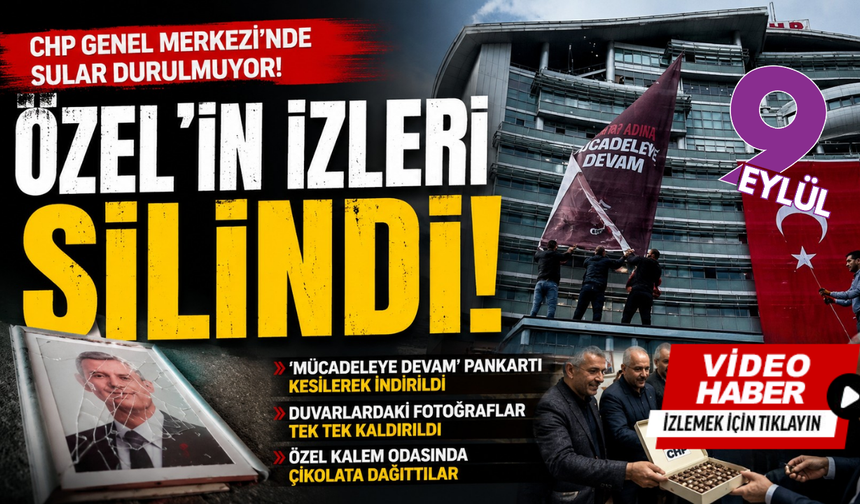 Özgür Özel'in pankartı binadan indirildi