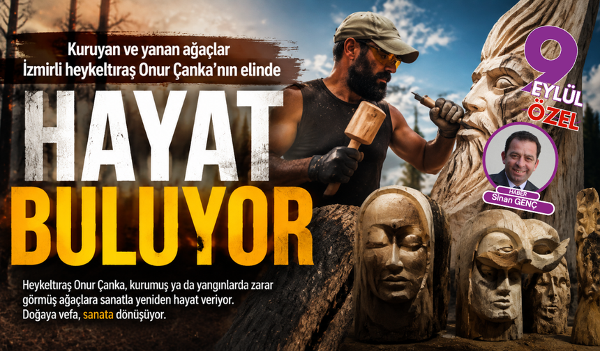 Kuruyan ve yanan ağaçlara sanatla hayat veriyor