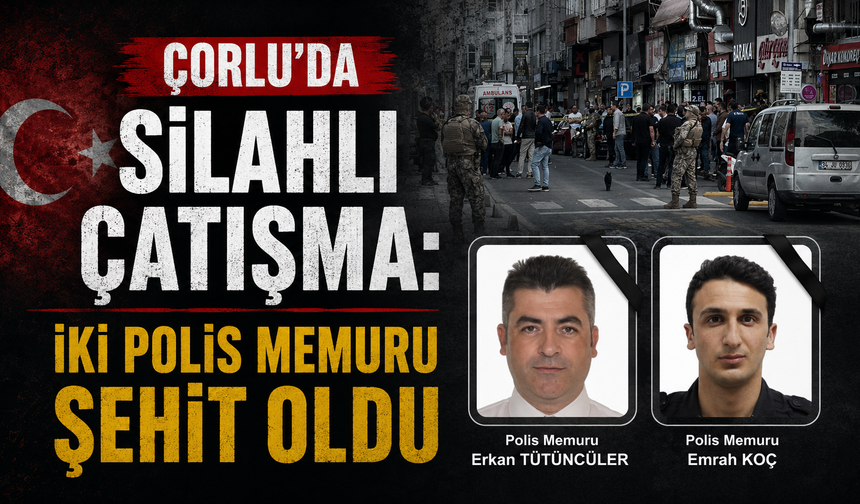 Çorlu’da silahlı çatışma: İki polis memuru şehit oldu