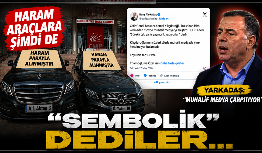 CHP Genel Merkezi önüne çekilen “haram araçlar” sembolik çıktı