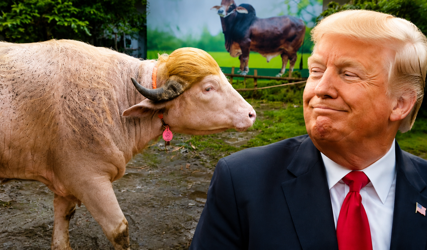 'Trump' lakaplı manda kesilmekten son anda kurtuldu!