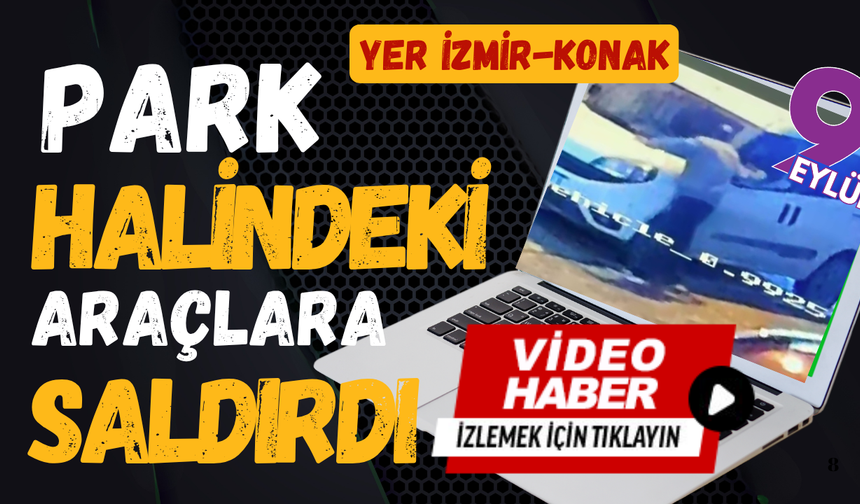 İzmir’de park halindeki araçlara saldırı kamerada