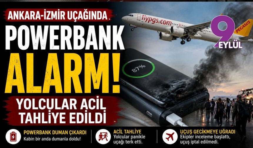 Ankara-İzmir uçağında powerbank alarmı: Yolcular acil tahliye edildi