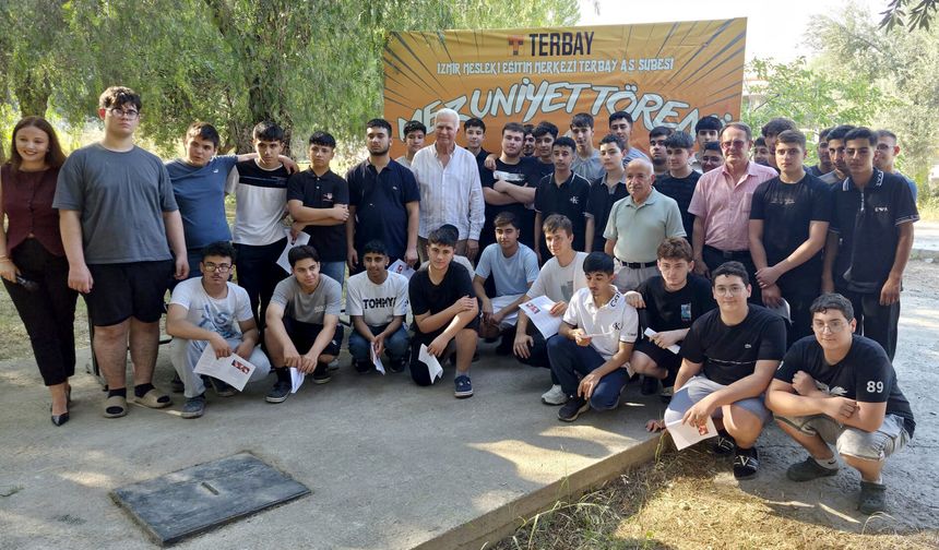 Terbay Çıraklık Okulu’nda karne ve sertifika heyecanı