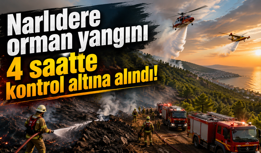 Narlıdere orman yangını 4 saatte kontrol altına alındı!