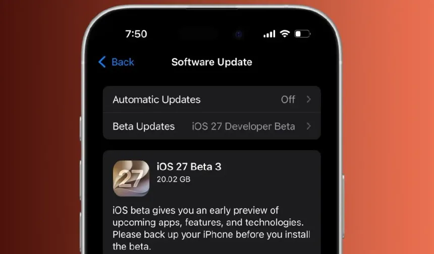 Apple Beklenen iOS 27 Beta 3 Güncellemesini Yayınladı